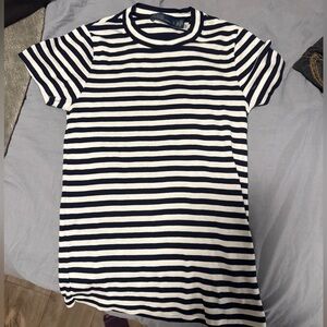 Polo by Ralph Lauren Navy and White Slim Fit Cotton Tee